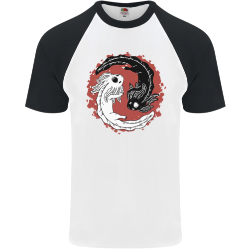 Yin Yang Axolotl Mens S/S Baseball T-Shirt - Picture 1 of 38