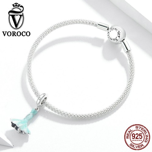 Ciondolo Ciondolo Moda Argento Sterling 925 Zirconia Perline Fai da Te Bracciale Ciondolo Voroco - Foto 159 di 205