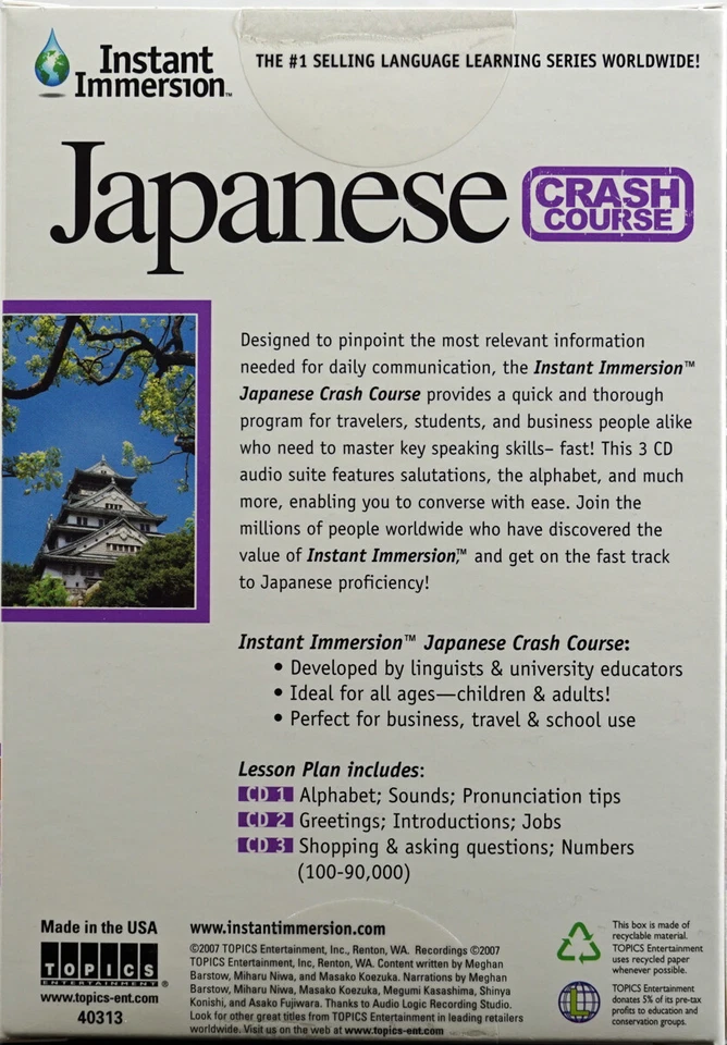 Learn to Speak the Japanese Language - 3 Audio CD Set - Crash Course Japan - Image 3 of 4