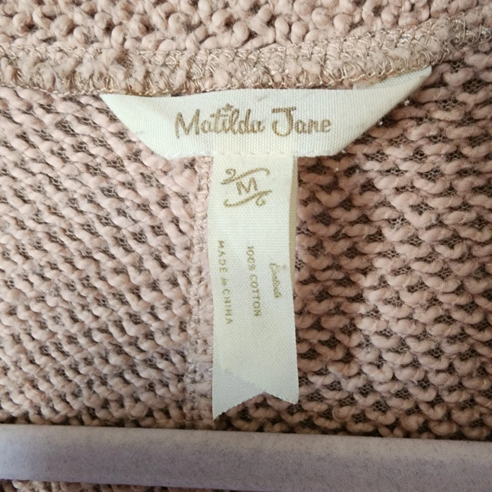 Matilda Jane Boho Western Cárdigan Abierto Chaleco Mediano Cascada Beige Marrón Foto 3 de 4