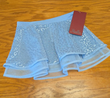Mirella Blue 2 Tier Shimer Cheetah Print Pull On Ballet Skirt Girls 6x-7