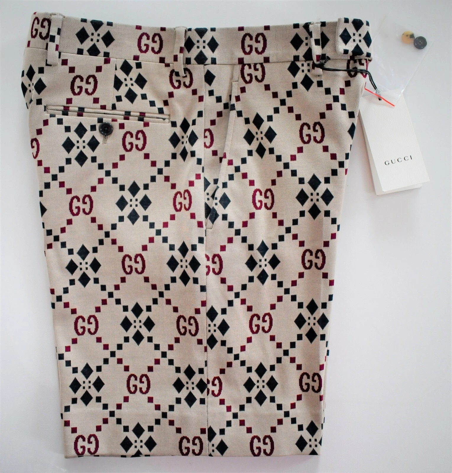 ?️ Short BERMUDA authentique motif GUCCI GG & DIAMOND IT 46 W 30/31