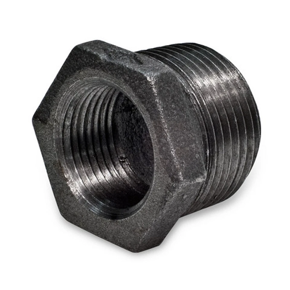 EVERFLOW 3/4" x 1/2" BLACK MALLEABLE IRON HEX BUSHING reducer reducing fitting pipe npt