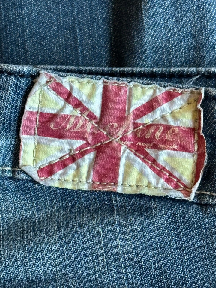 MACHINE Women's Novelle Mode Size US27 Italy 41 Distressed Straight Leg Mid Rise - Image 3 of 4