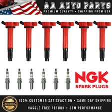6x Racing Ignition Coil & NGK Iriduim Spark Plug for ES350/ Avalon Camry Sienna