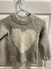 Girls Grey Heart Crewcuts Size 4/5 sweater Wool Alpaca Blend Bulky Knit