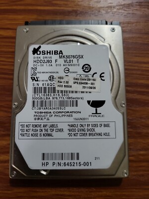 500 GB SATA Toshiba MK5076GSX 5400RPM 8MB 2,5 500 GB SATA Toshiba MK5076GSX 5400RPM 8MB 2,5