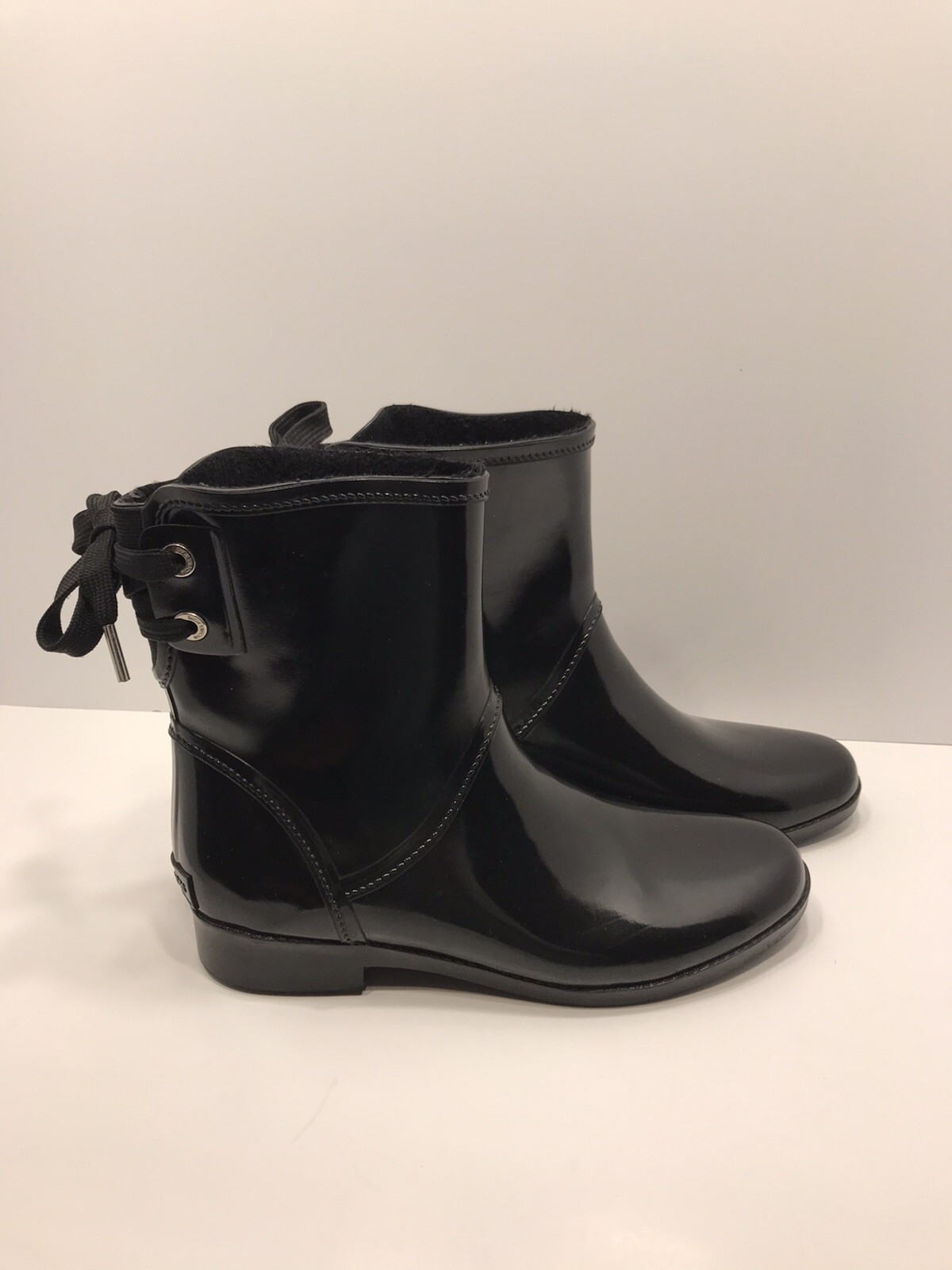 Michael Kors Womens Shiny Black Rubber 