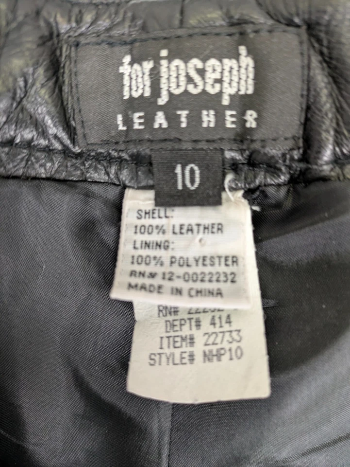 Pantalones de cuero para mujer Joseph pierna recta 10 forrados frente plano Foto 2 de 4