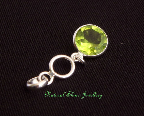 Pendant 925 Sterling Silver Gemstone Simulant  Green Pendant Size 33 x 11 mm  - Picture 1 of 2