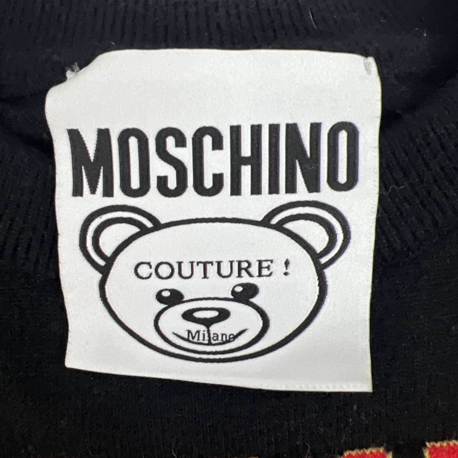 Moschino Couture black teddy bear sweater Size Small Made In Italy