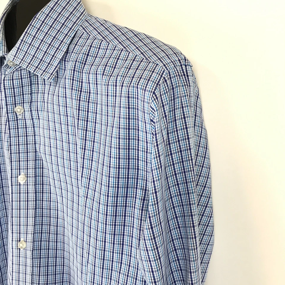 Camisa de vestir Bloomingdale's The Men's Store talla 15,5 L calce ajustado manga larga algodón Foto 3 de 4