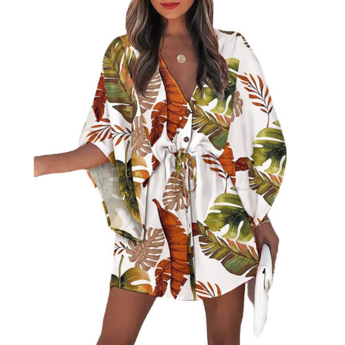 Boho Party Shirts Reise Sommerkleid kurz sexy Strandkleid Freizeit Sommer Tunika