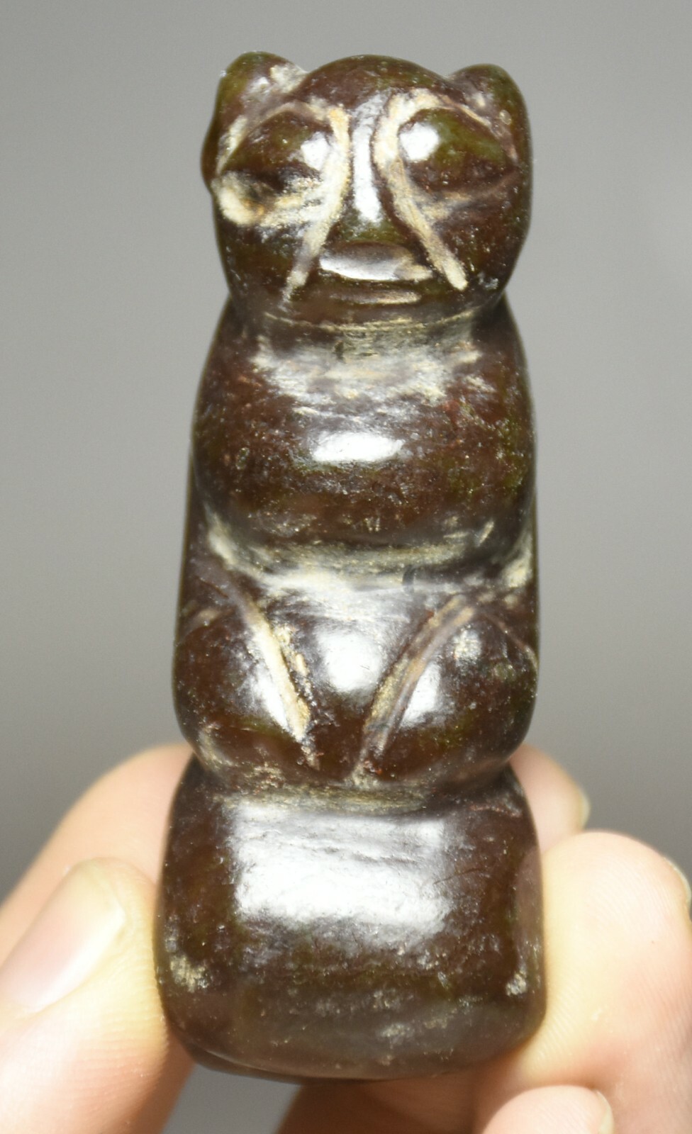 6CM Hongshan Culture Ancient Jade Carved Beast Face Amulet Pendant