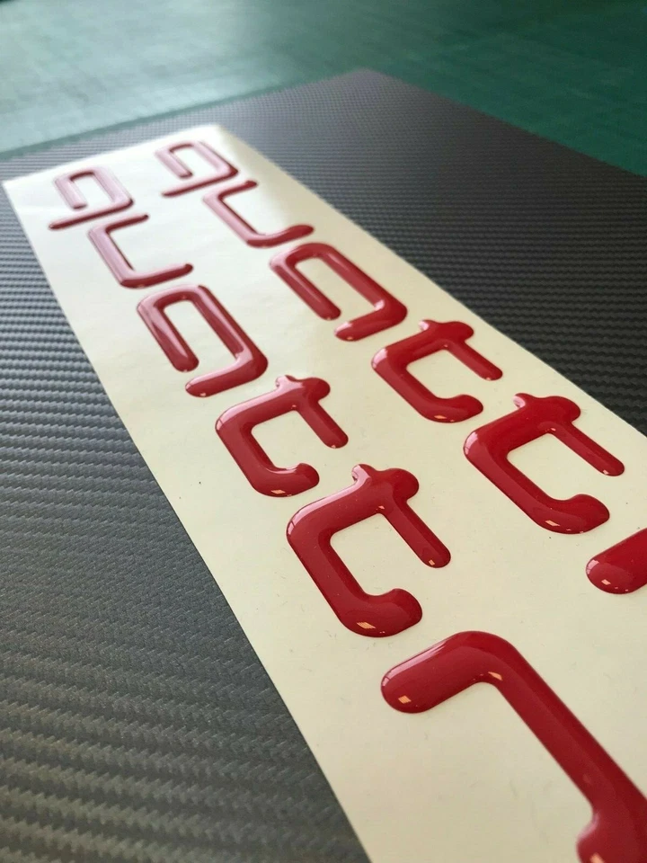 QUATTRO Audi AUFKLEBER, SEITENAUFKLEBER 2 Stk 3d gel FOLIE ROT glänzendes - Bild 2 von 4