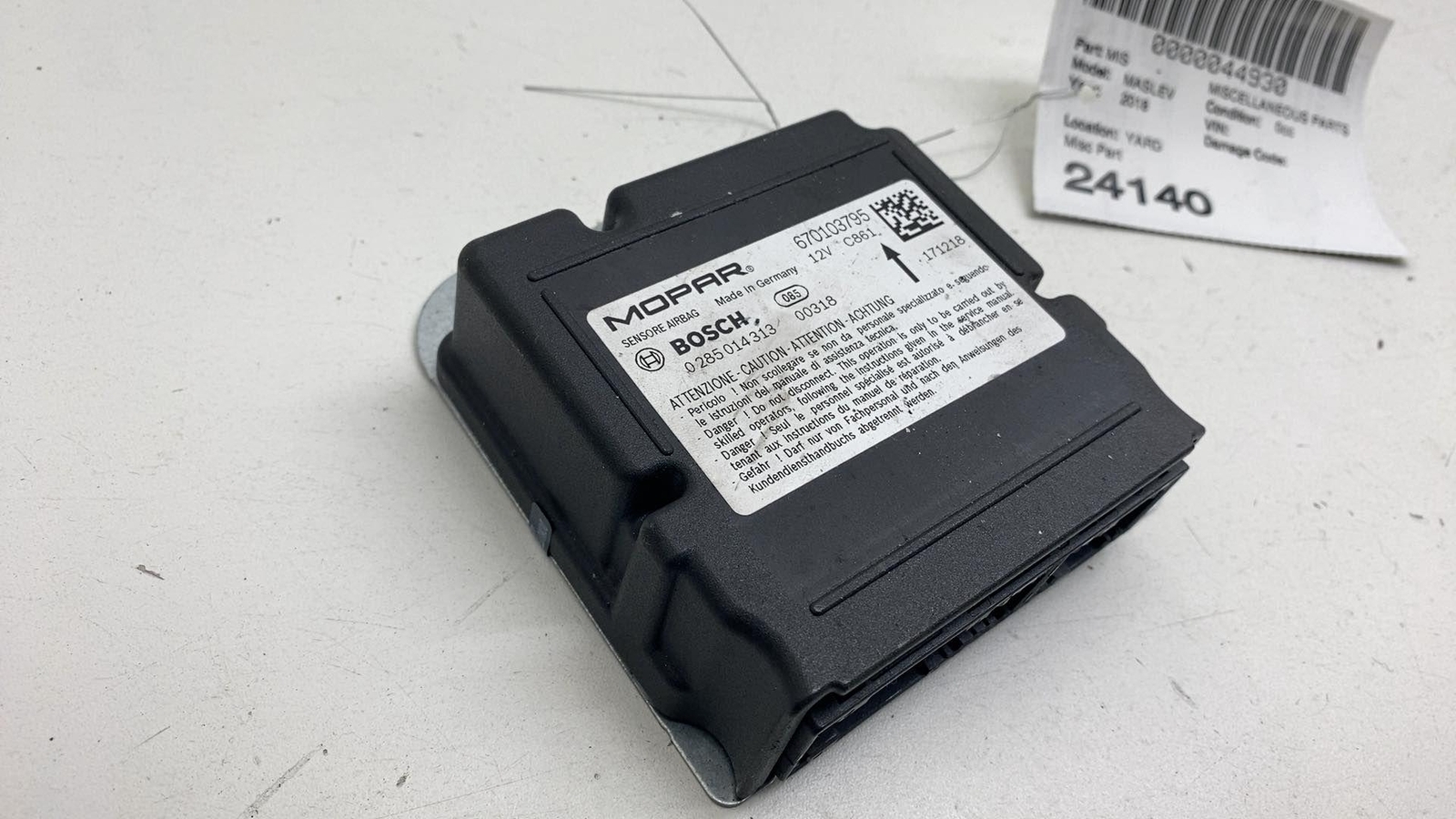 ⭕ 2017-2024 Maserati Levante SRS Safety Restrain Control Module Unit 670103795