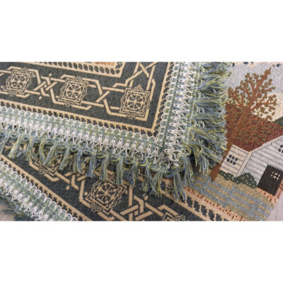 Tovaglia Gobelin Jacquard Copritavolo Giardino Fiorito 150x150-180-210