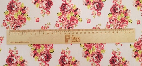 Blumenmuster Rose Bedruckt Polycotton Stoff – Alt Englisch Vintage Design – Je M - Bild 12 von 16
