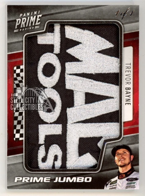 Trevor Bayne 2019 Panini Prime Jumbo Logo Patch Card #TB-AC 1/1