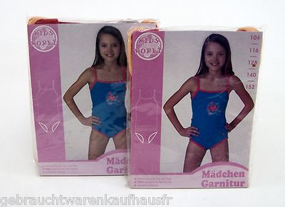 Mädchen Garnitur KIDS WORLD mit 100 % gekämmter Baumwolle Größe 128