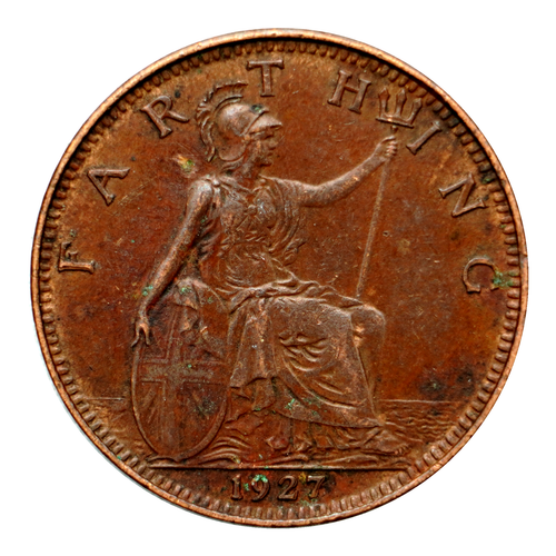 1927 Great Britain 1 Farthing Coin, km825 - Beautiful Coin ๐ฌ๐ง ๐ ๐