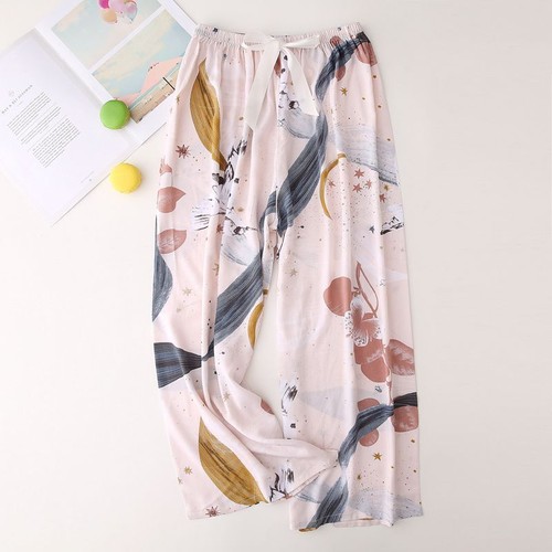 Womens Capri Pajama Pants Lounge Causal Trousers Flower Print Sleep Pants - Picture 8 of 47