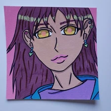 Sindy Fuhr Acrylic Painting Hand Made Pop Art Anime Style Title Through Time B
