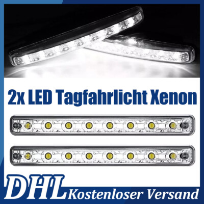 2x LED Tagfahrlicht Tagfahrleuchten TÜV DRL Universal Auto Scheinwerfer DC12V DE