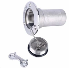Stainless Steel Boat Deck Gas Fuel Filler with Key Cap 1.5" Marine Hardware