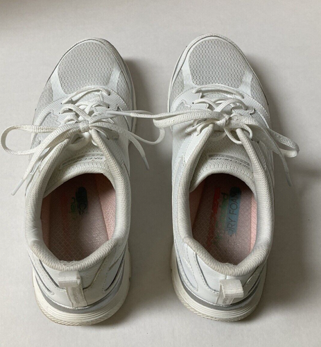 Women's Skechers Flex-Lite Sneakers Size 10 Lace-up Memory Foam 149305 White - Picture 21 of 24