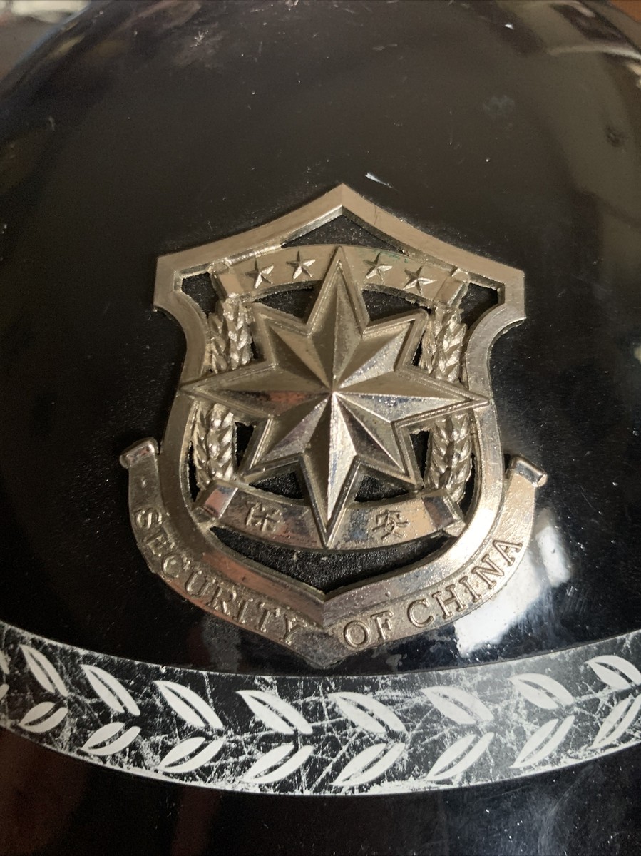 Original Chinese police helmet W/ Aluminum Emblem Security Of