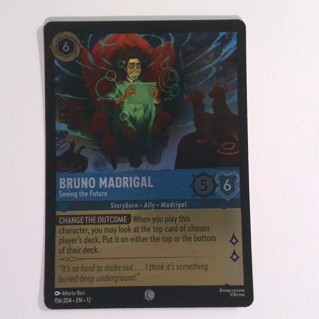 Bruno Madrigal - Seeing the Future 156/204 Wilds Unknown Lorcana Cold Foil NM
