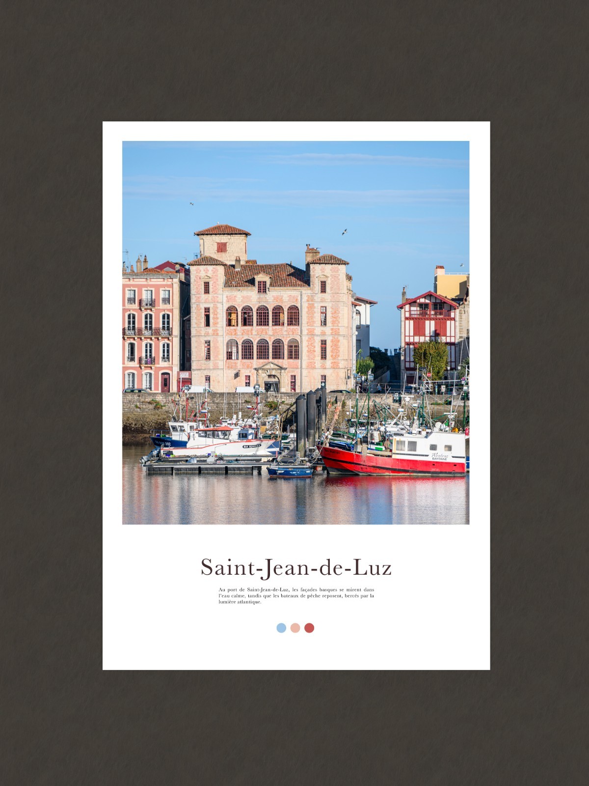 Poster A3 Saint-Jean-de-Luz décoration murale Pays Basque et affiche photo marine