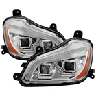 xTune Fit Kenworth T680 13-19 Halogen Projector Headlights w/ LED Strip-Chrome
