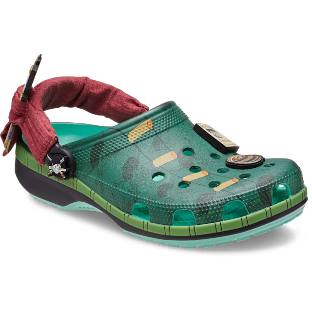 One Piece x Crocs Classic Clogs Zoro green red 212953-90H Size W7