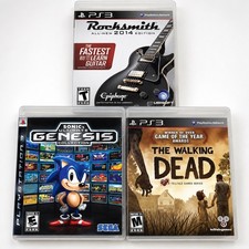 PS3 Game Lot Games Rocksmith 2014 Sonic Genesis Collection Walking Dead untested