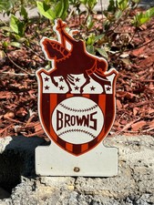 1930s-40s Mascotst. Louis Browns Baseball Porcelain License Plate Tag Topper