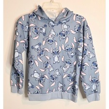 Disney Stitch Child's Hoodie Light Blue Size 14 L 100 Polyester
