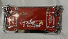 Tropical Palm Tree Chrome Polished License Plate Frame