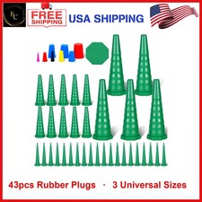 43 Pcs Hydraulic Oil Service Plugs Rubber Caps Kit 3 Sizes for Hose Pipes Green