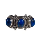 Vintage DP Lapis Lazuli Ring 3 Stone Doug Paulus 925 Sterling Silver Size 8