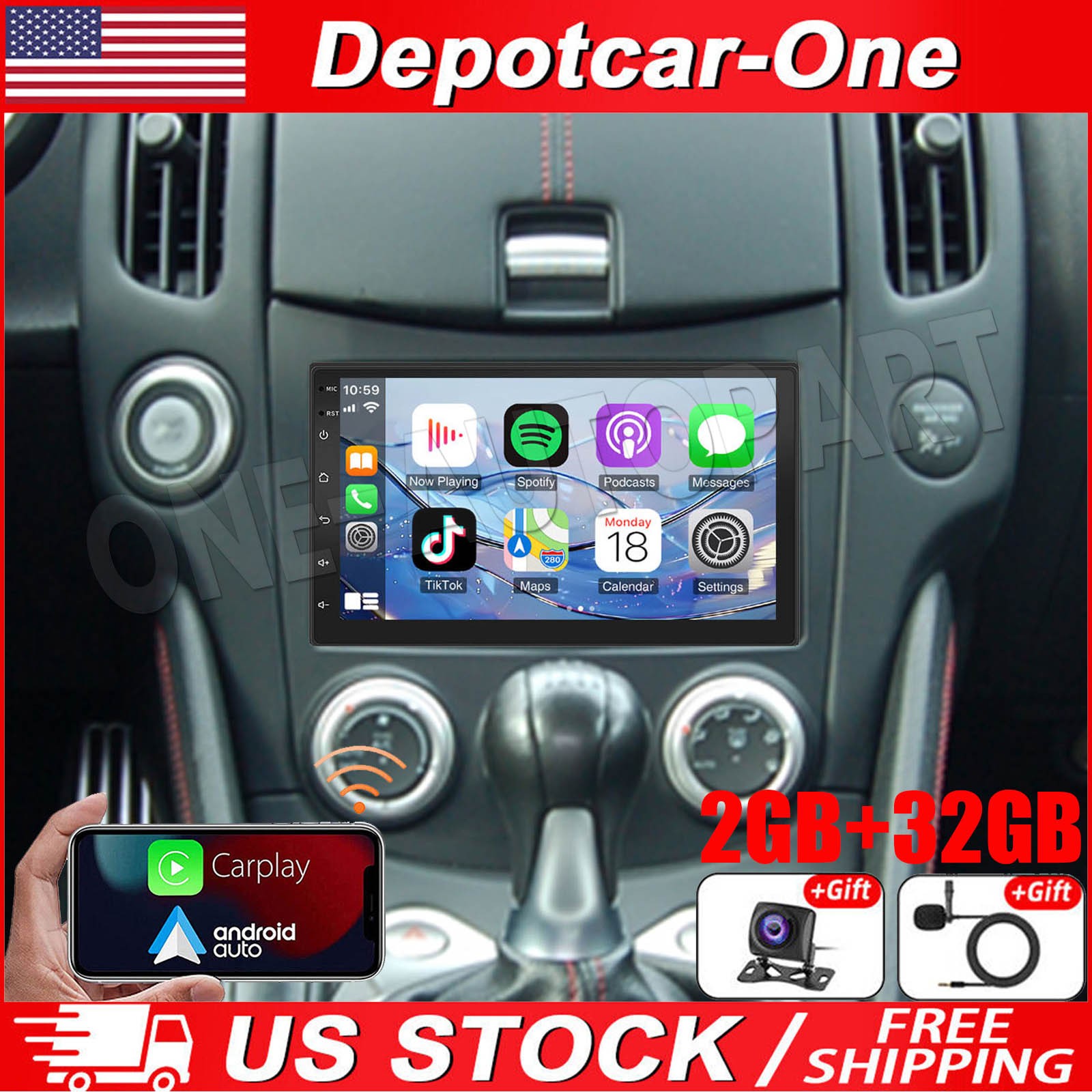 Stereo For Nissan 370z 2009-2020 Android 13 Apple Carplay Gp