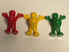   Vintage People-Shaped Coat Hangers Hooks Red Yellow Green   Lot of 3  