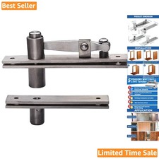 Invisible 360° Pivot Hinge System for Bookshelves & Hidden Doors, 220 lbs Silver
