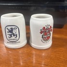 Lot 2 Miniature German Stoneware Beer Mugs Steins Beck's Lowenbrau — photo 1