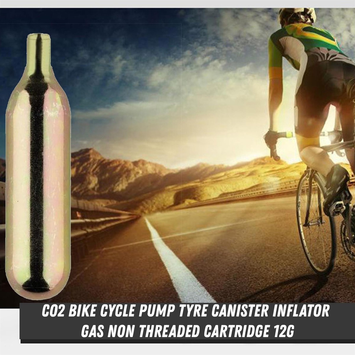 CO2 Canister Non Threaded Cartridge 12g Inflator Gas For Bike Tyre