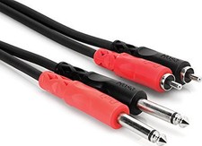 Hosa 2 m Stereo Interconnect Dual 1/4" TS - Dual RCA 