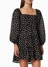 NWOT$219 FAITHFULL THE BRAND Dress US 4 MORISSA Mini Baby Doll Dress Square Neck