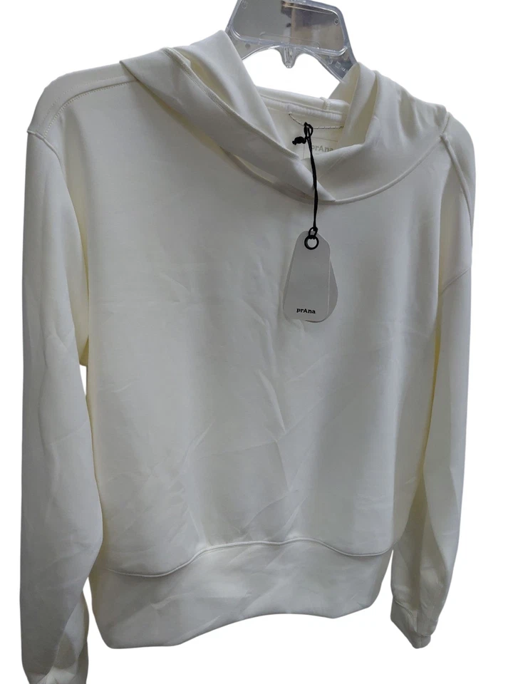 Sudadera con capucha Prana Sunrise para mujer talla M - blanca suave Foto 3 de 4