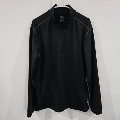 Hot Chillys Mens Base Layer Sweater Size Large 1/4 Zip Black Athleisure